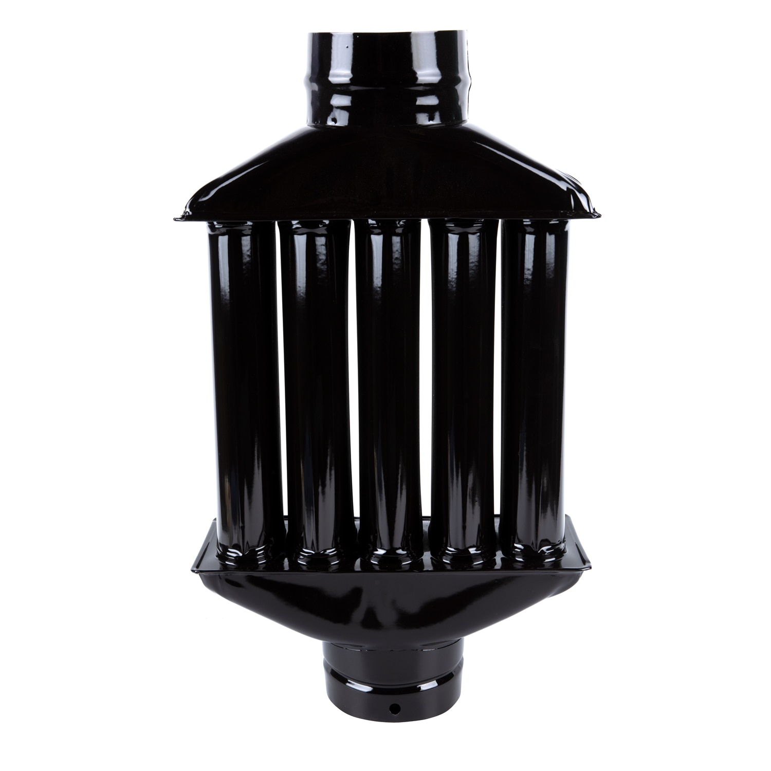 Burlan recuperator caldura, D130 mm, otel, negru