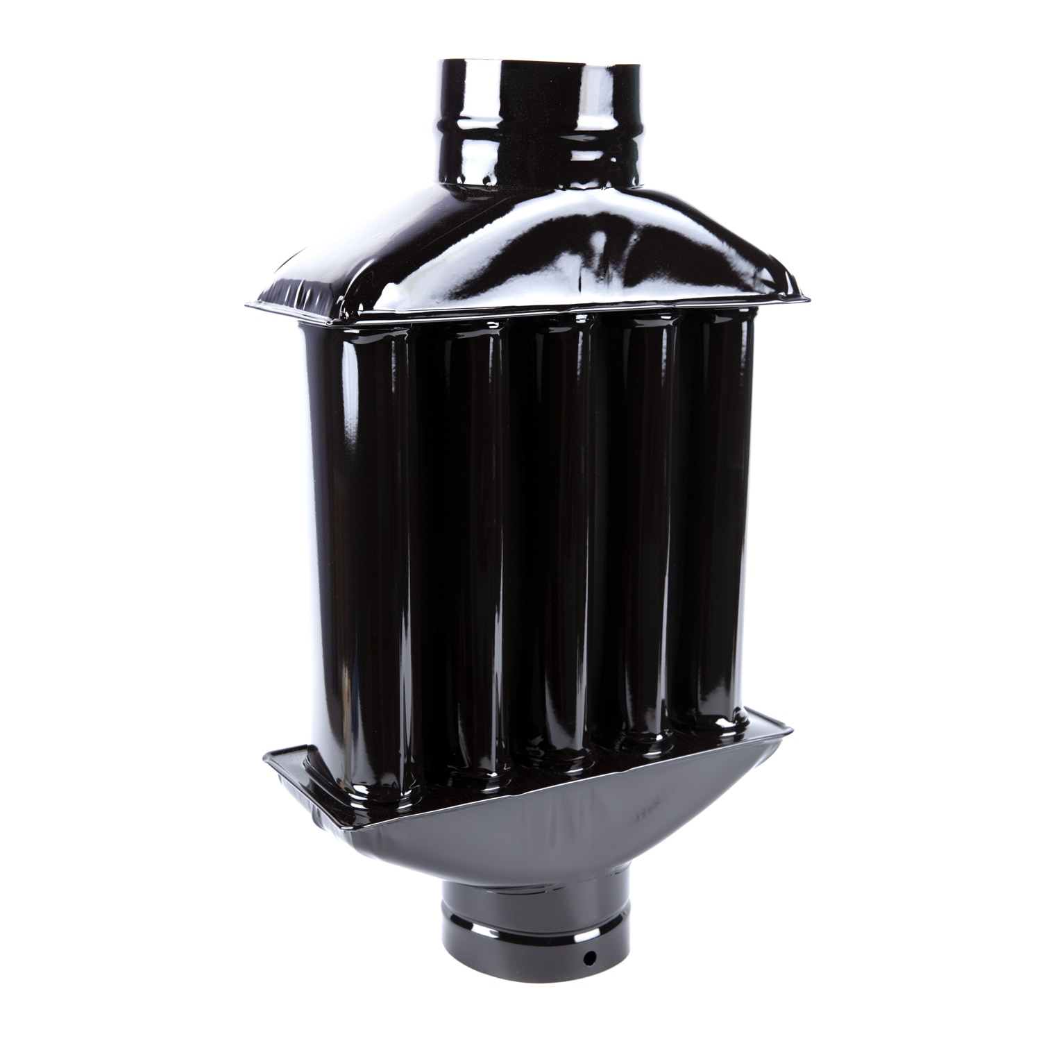 Burlan recuperator caldura, D130 mm, otel, negru