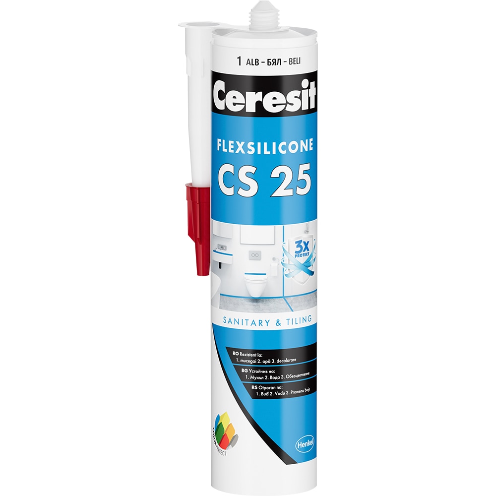 Silicon sanitar Ceresit CS25, alb, 280 ml