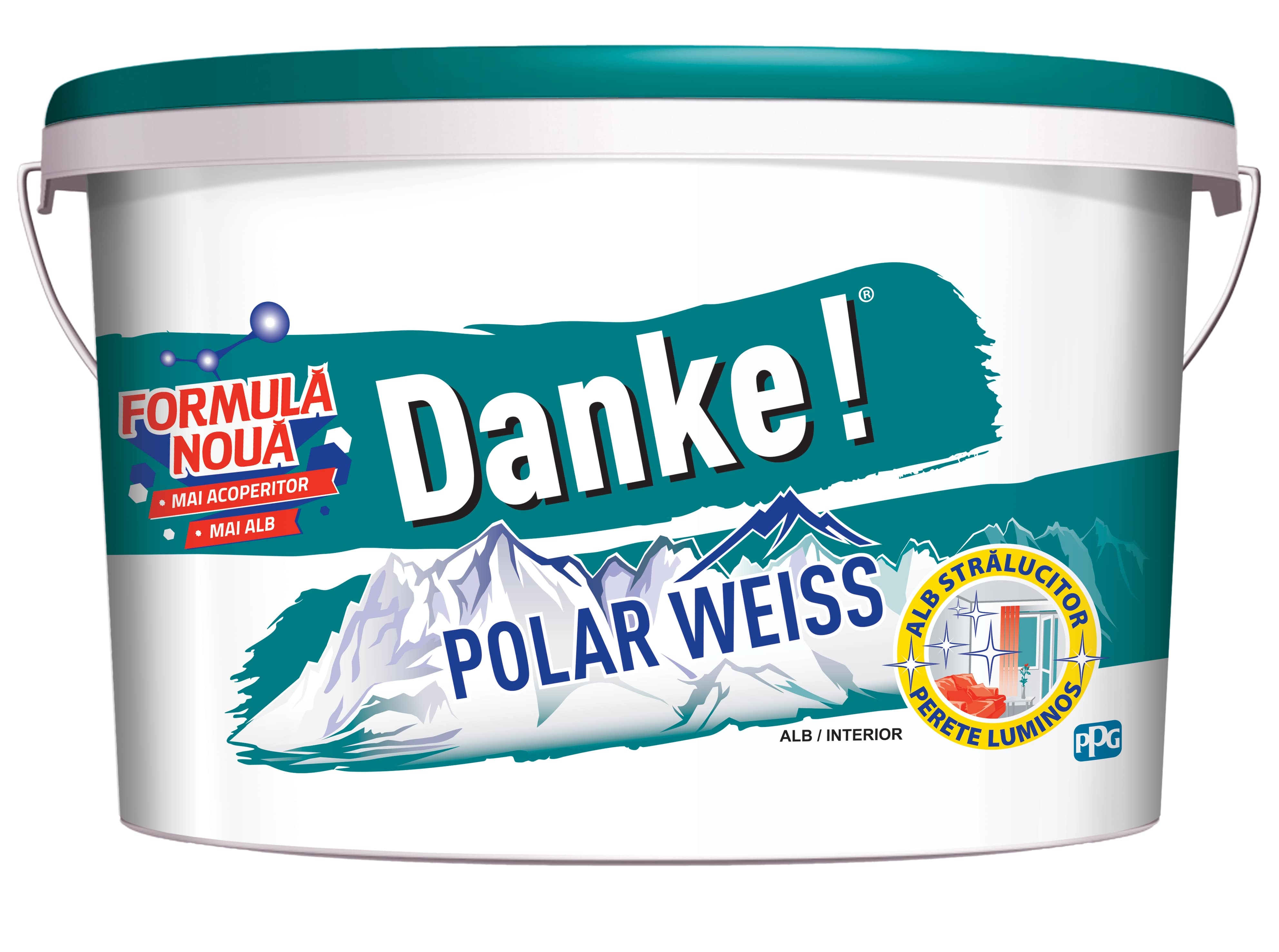 Vopsea lavabila Danke PolarWeiss, alb, 2.5 L, Interior