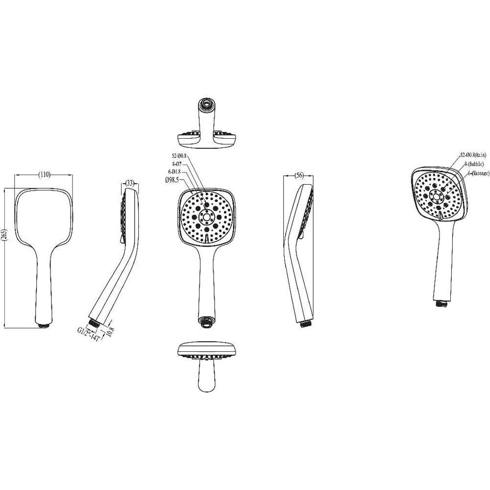 Para dus GOODHOME Teesta, 3 functii, argintiu