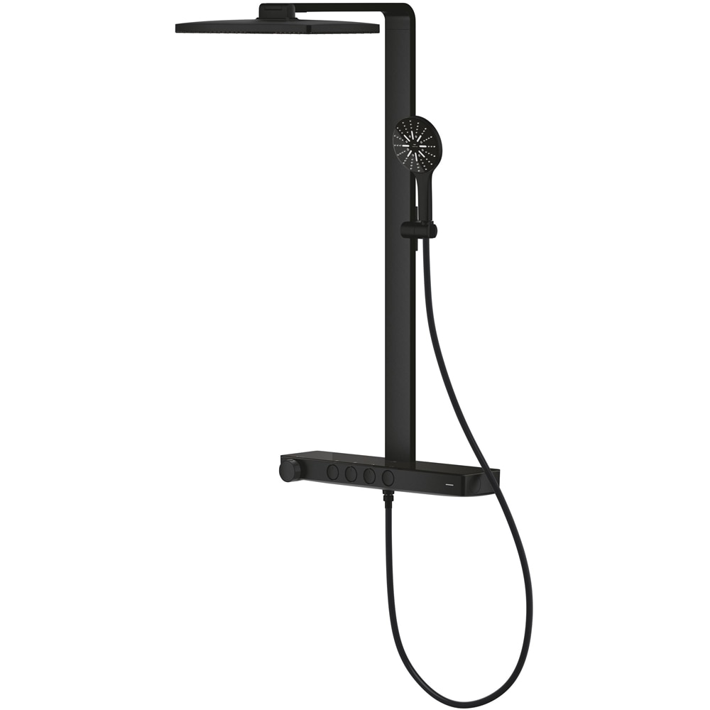 Sistem dus GROHE Rainshower Aqua Pure 100961KF00, termostat, 3 functii, negru