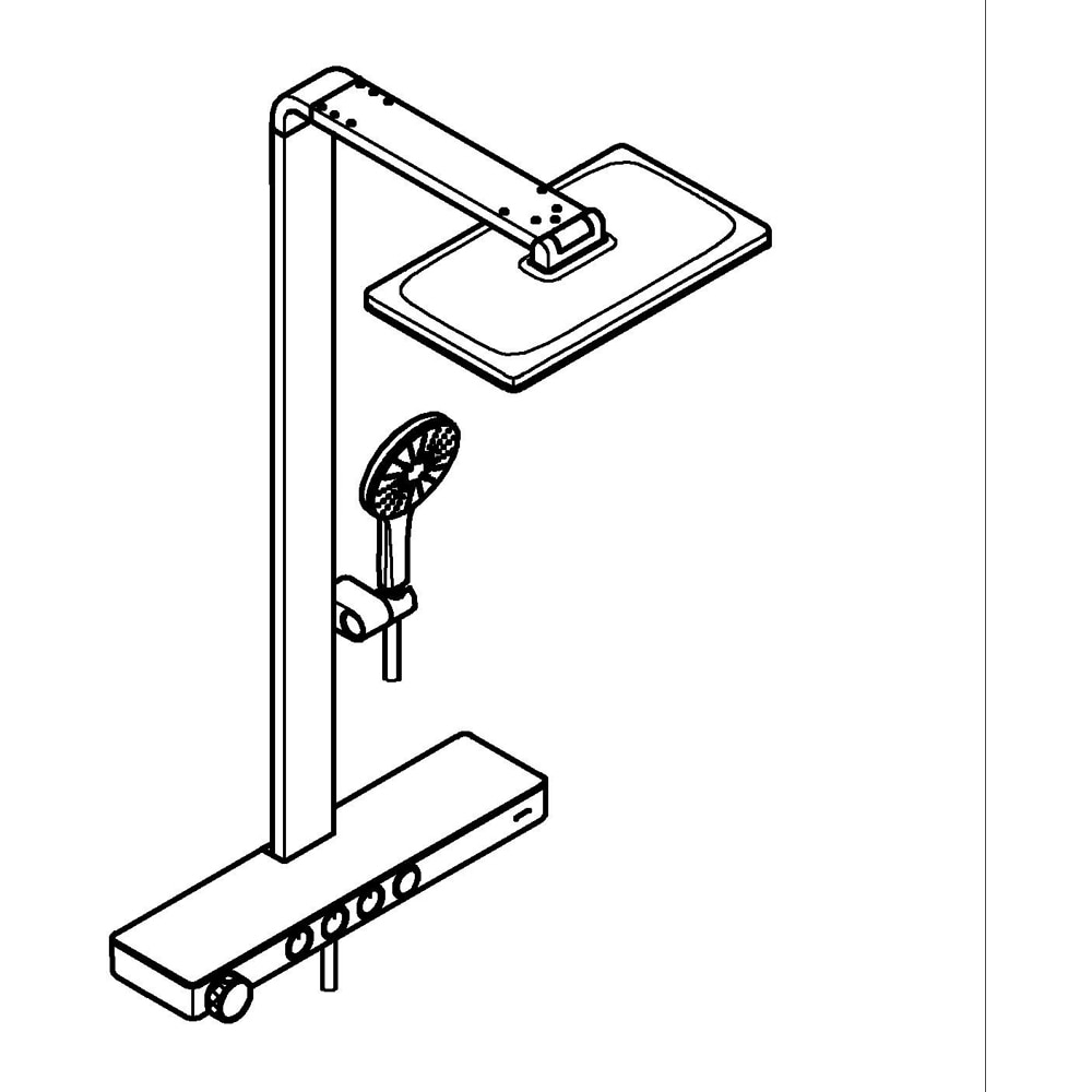 Sistem dus GROHE Rainshower Aqua Pure 100962KI00, termostat, 3 functii, crom
