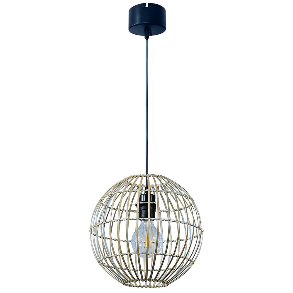 Pendul GOODHOME Dacite, fibra natur, 42cm, negru