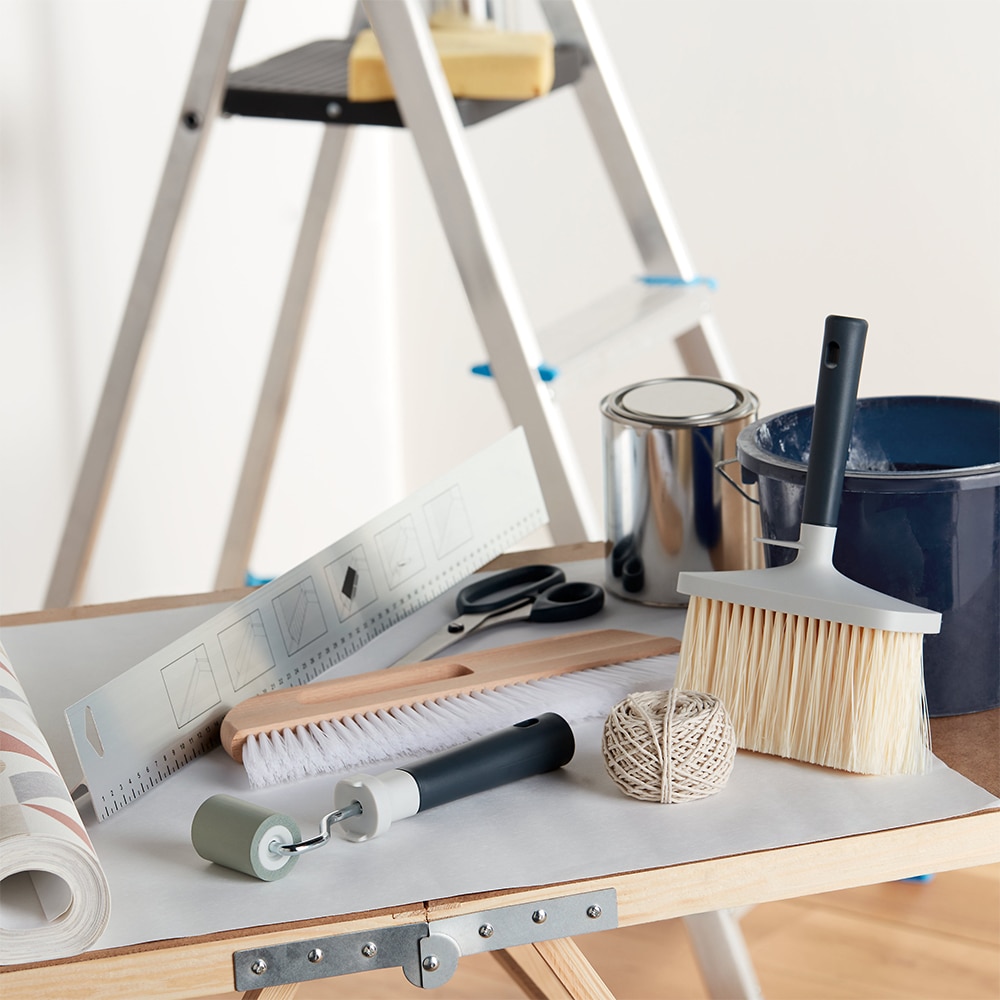 Ghid de taiere tapet GOODHOME, aluminiu, 58.5 cm, alb