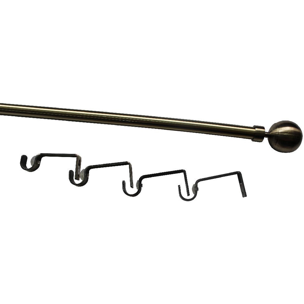 Set galerie simpla extensibila GoodHome Antiki, metal, auriu, 330/200 cm, diametru 19 mm