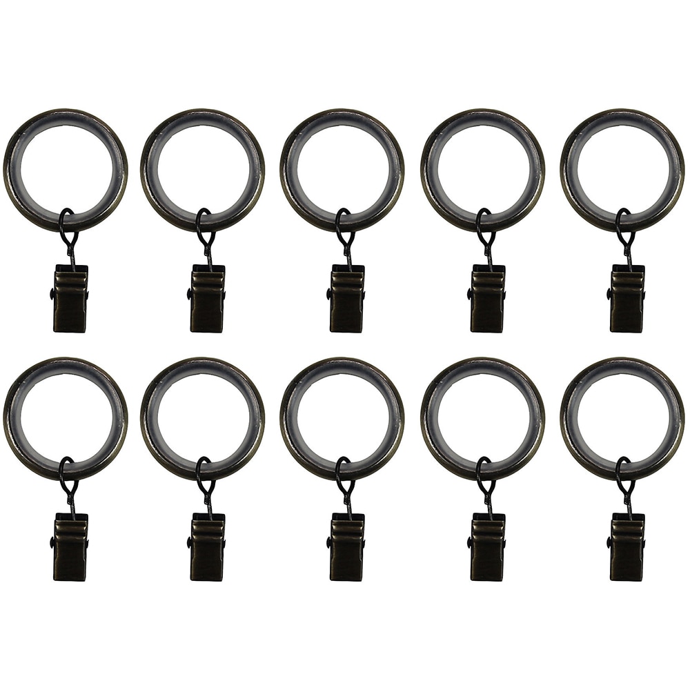 Set 10 inele perdea GOODHOME Antiki, metal, 2.5 cm, gri