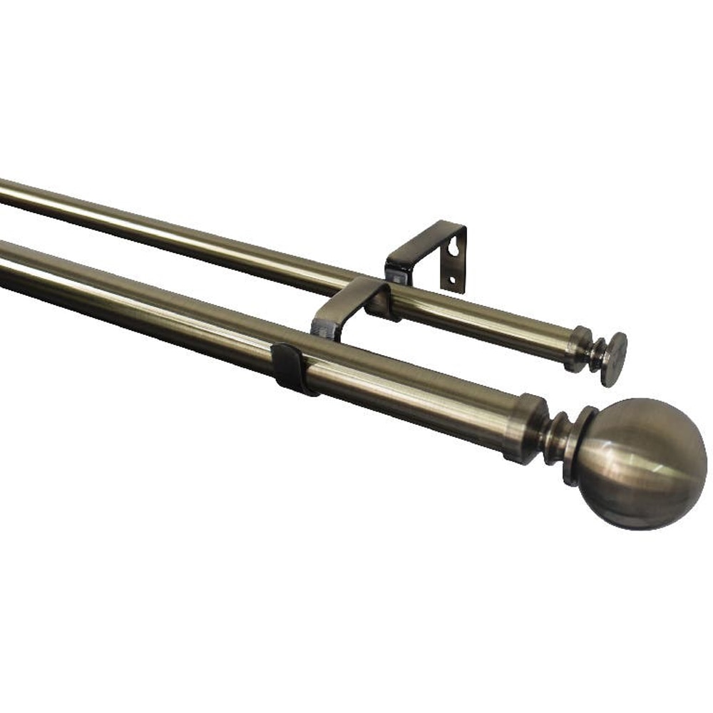 Set galerie dubla extensibila GoodHome Antiki, metal, 330/200 cm, diametru 28 mm, auriu