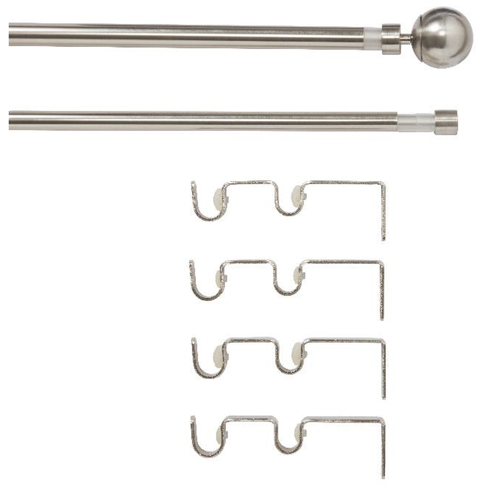 Set galerie dubla extensibila GoodHome Athens, metal, 120-210 cm, gri