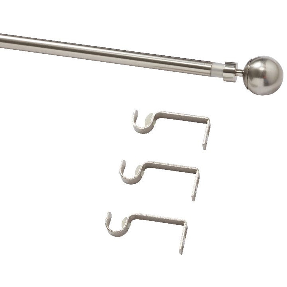 Set galerie simpla extensibila GoodHome Athens, metal 330/200 cm, diametru 19 mm, gri