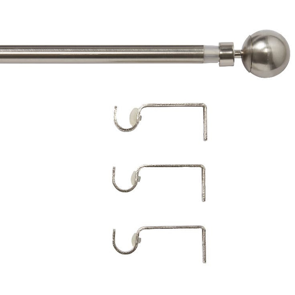 Set galerie simpla extensibila GoodHome Athens, metal 330/200 cm, diametru 19 mm, gri