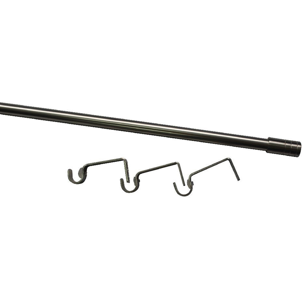 Set galerie simpla extensibila GoodHome Athens, metal, 210/120 cm, diametru 19 mm, gri