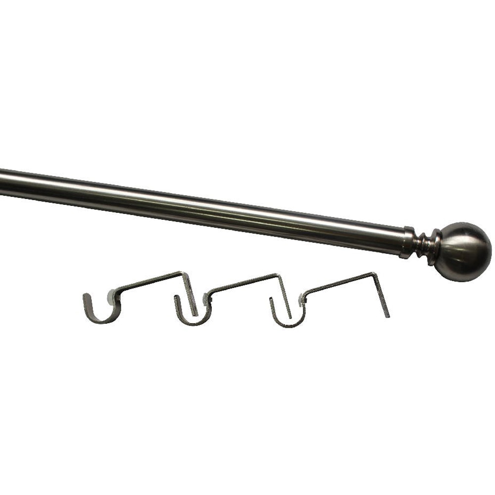 Set galerie simpla extensibila GoodHome Athens, metal, gri, 210/120 cm, diametru 28 mm