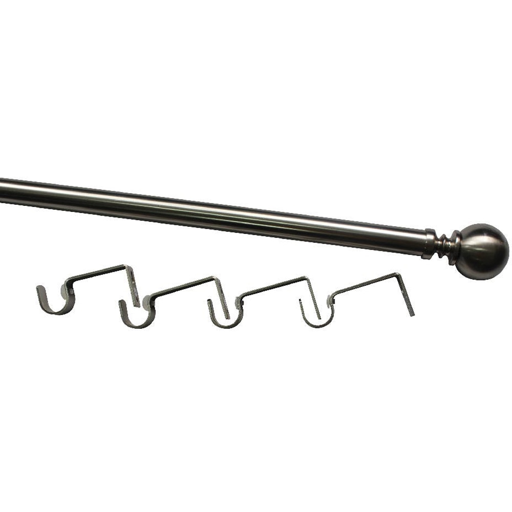 Set galerie extensibila GoodHome Athens, simpla, metal, 330/200 cm, diametru 28 mm, gri