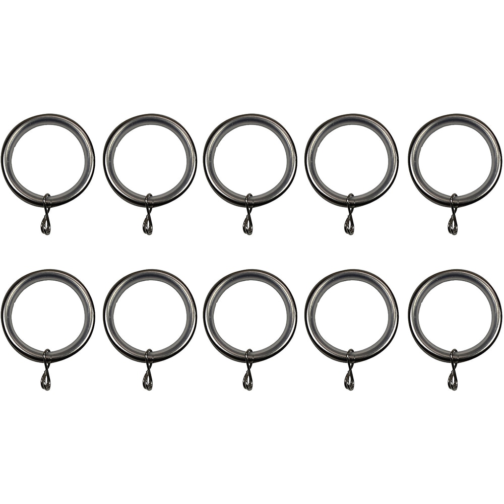 Set 10 inele perdea GOODHOME Athens, metal, 3.8 cm, gri