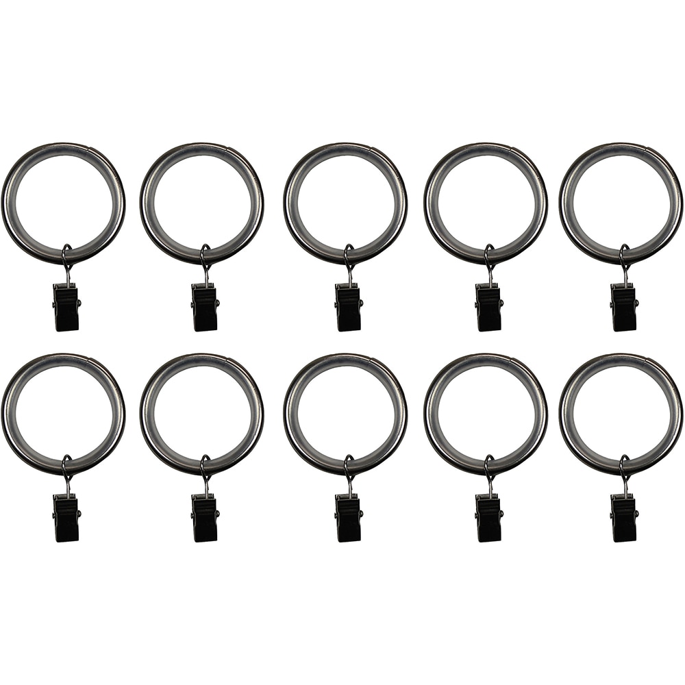 Set 10 inele perdea GOODHOME Athens, metal, 3.8 cm, gri