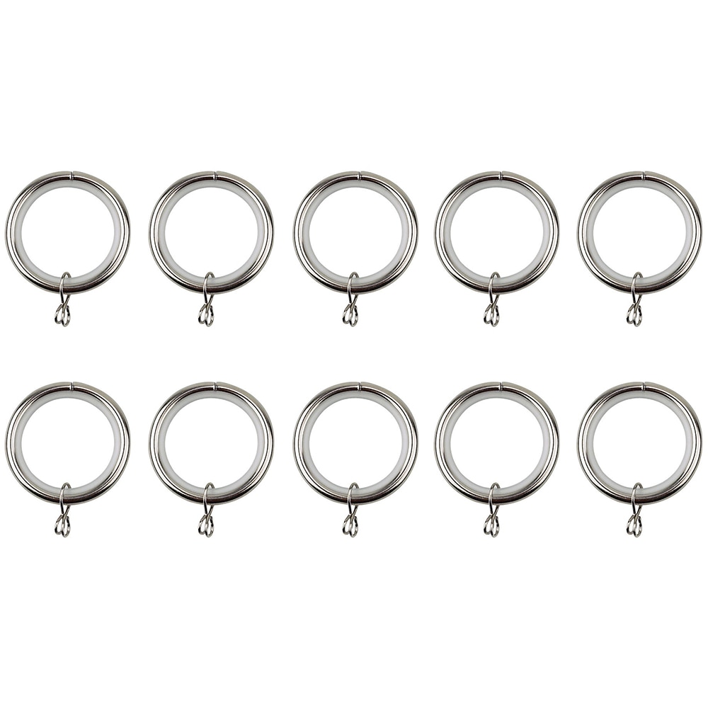 Set 10 inele perdea GOODHOME Olympe, metal, 6.2 cm, argintiu