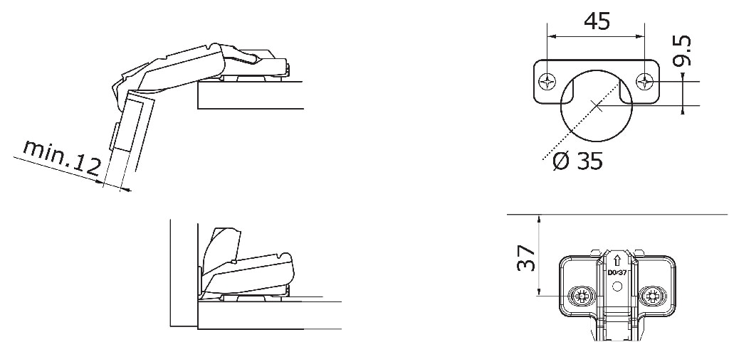 Balama slide on, metal, gri