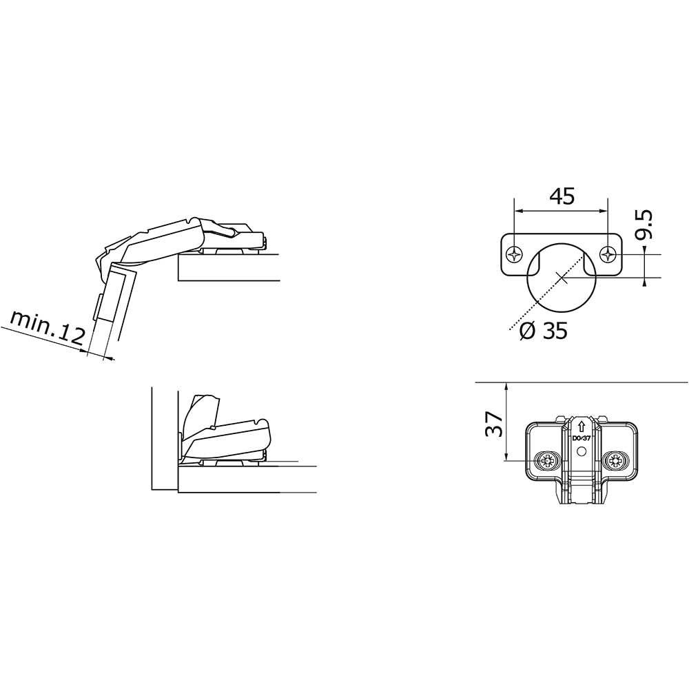 Balama slide on, metal, gri