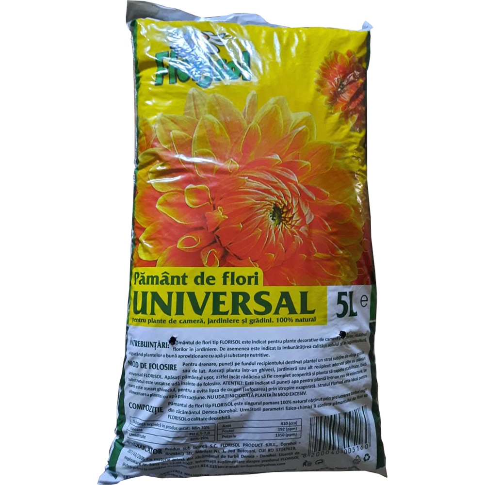 Pamant flori universal Florisol, 5 L
