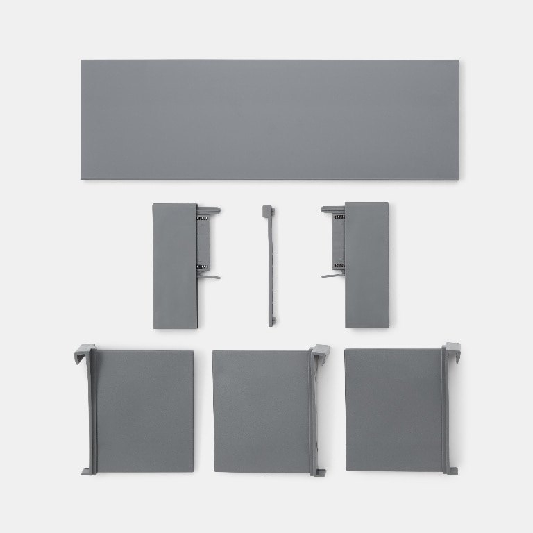 Separator sertar GOODHOME, metal, 20.4 x 44 cm, gri