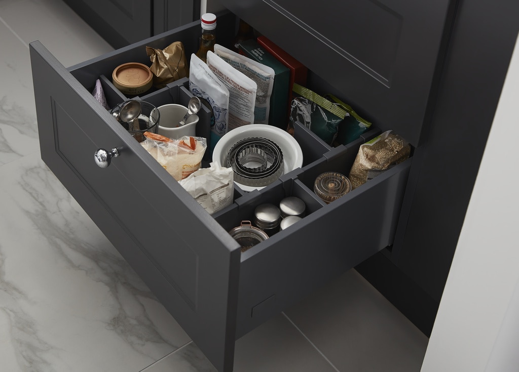 Separator sertar GOODHOME, metal, 20.4 x 44 cm, gri