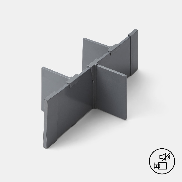 Separator sertar GOODHOME, metal, 20.4 x 44 cm, gri