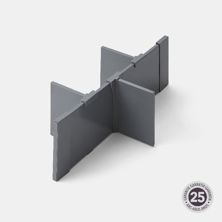 Separator sertar GOODHOME, metal, 20.4 x 44 cm, gri