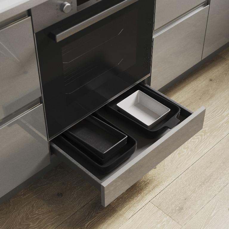 Sertar inferior pentru cuptor GoodHome Sansho, 60 cm, antracit