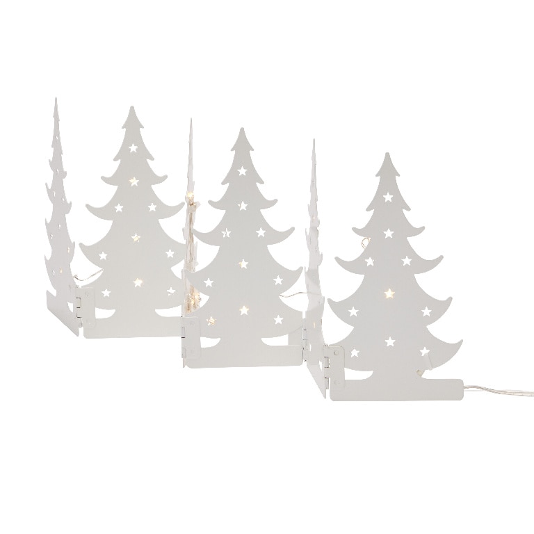 Decoratiune Evantai brad LED, iluminat alb cald