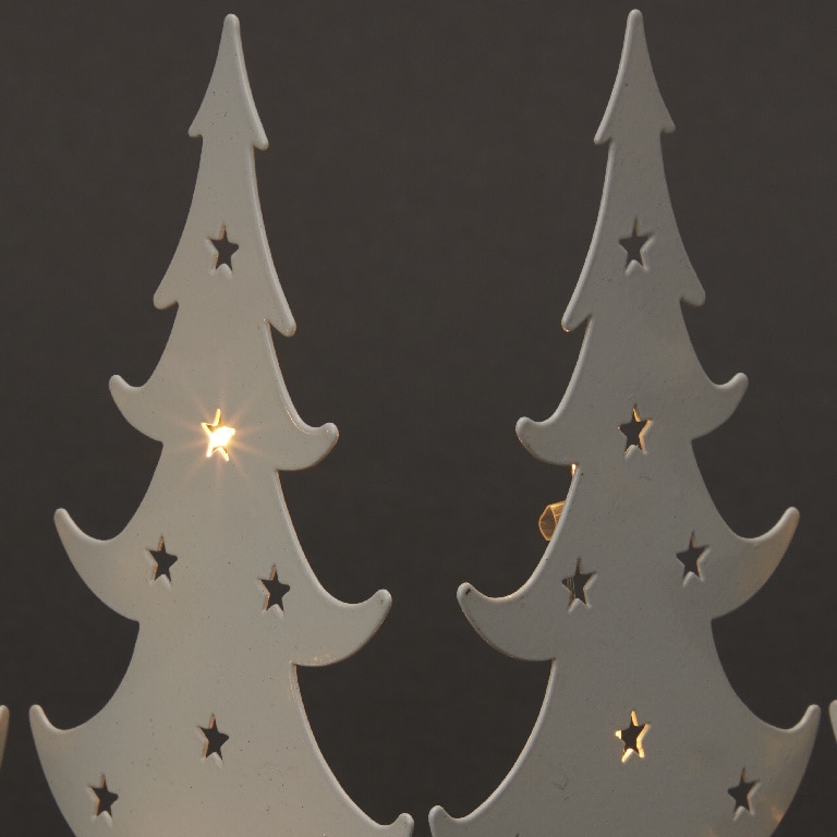 Decoratiune Evantai brad LED, iluminat alb cald