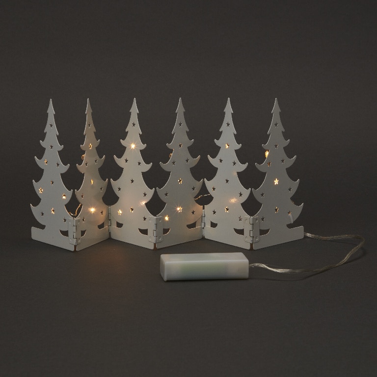 Decoratiune Evantai brad LED, iluminat alb cald