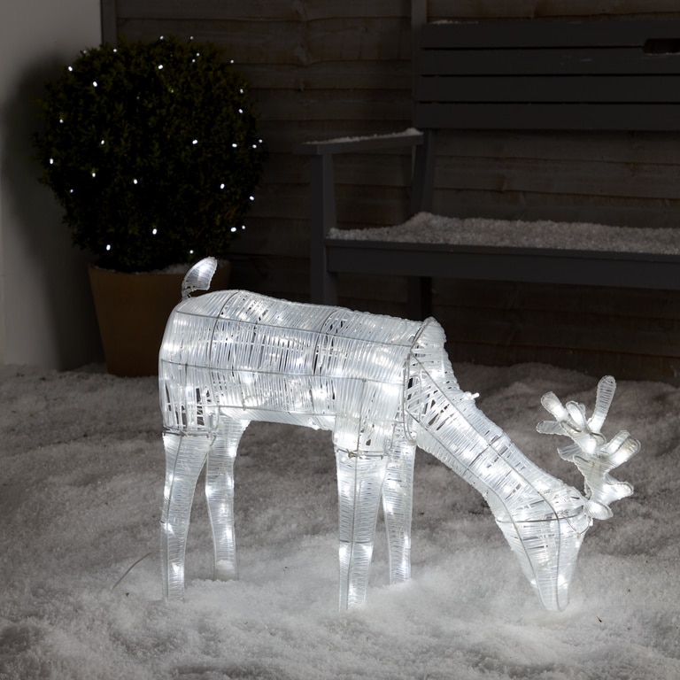 Decoratiune Ren, iluminat alb rece