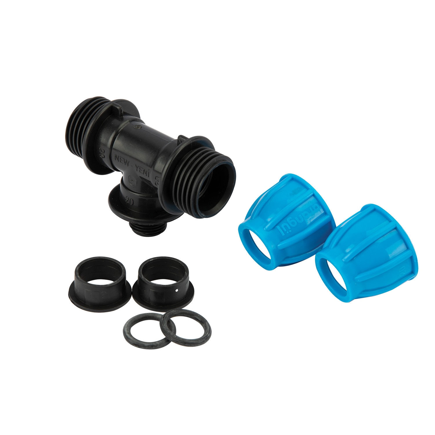 Teu compresiune egal, 20 mm, racord 1/2, filet exterior