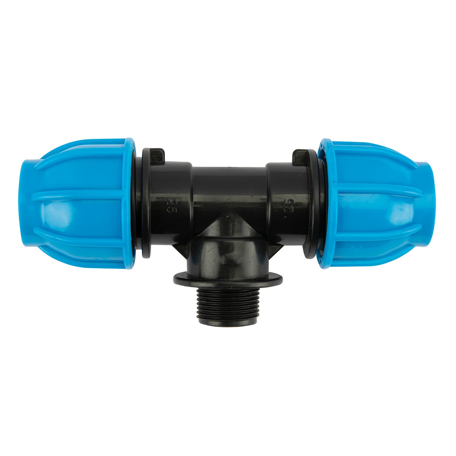 Teu compresiune egal, 25 mm, racord 3/4, filet exterior