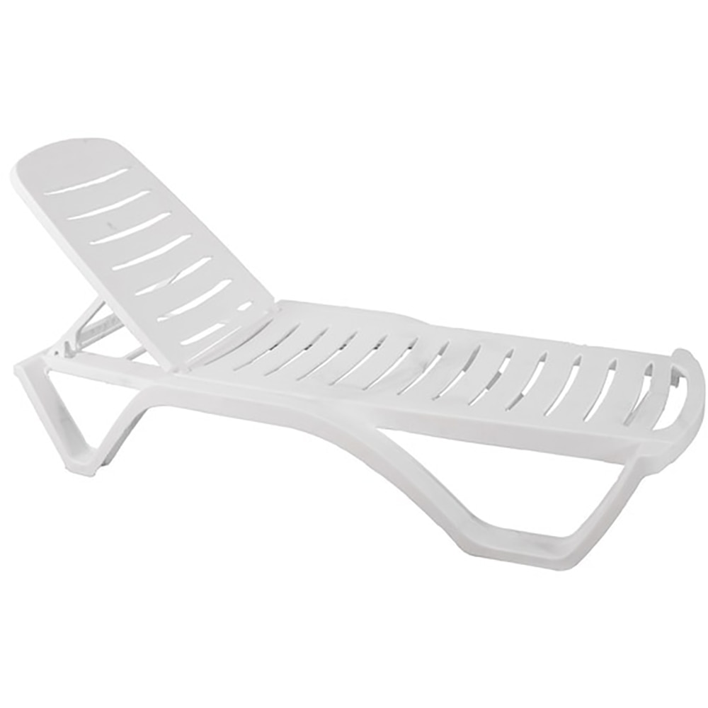 Sezlong plaja Napochim, plastic, 200 x 72 x 30 cm, alb