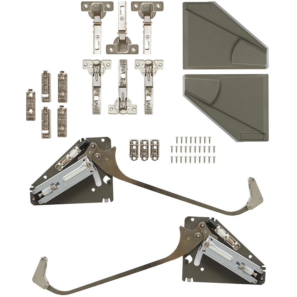 Kit de balamale pentru mobila de bucatarie, 17.5 cm, metal, gri