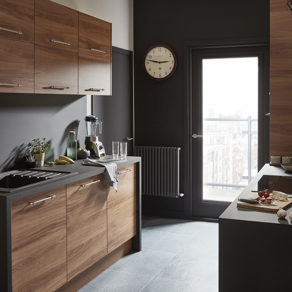 Front usa cu 3 sertare GOODHOME Chia, PAL, 79.7 x 71.5 x 1.8 cm, maro