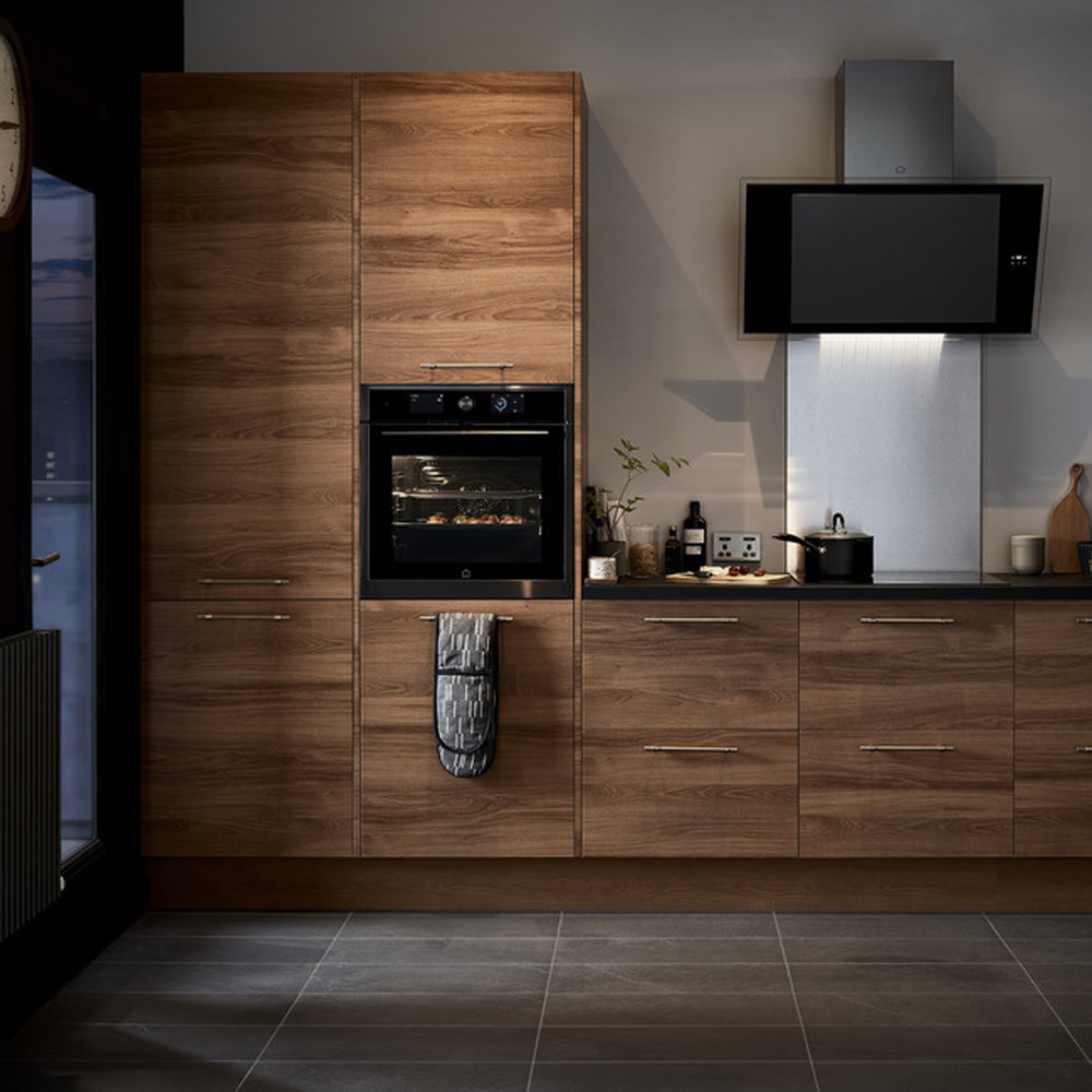 Front usa cu 3 sertare GOODHOME Chia, PAL, 79.7 x 71.5 x 1.8 cm, maro