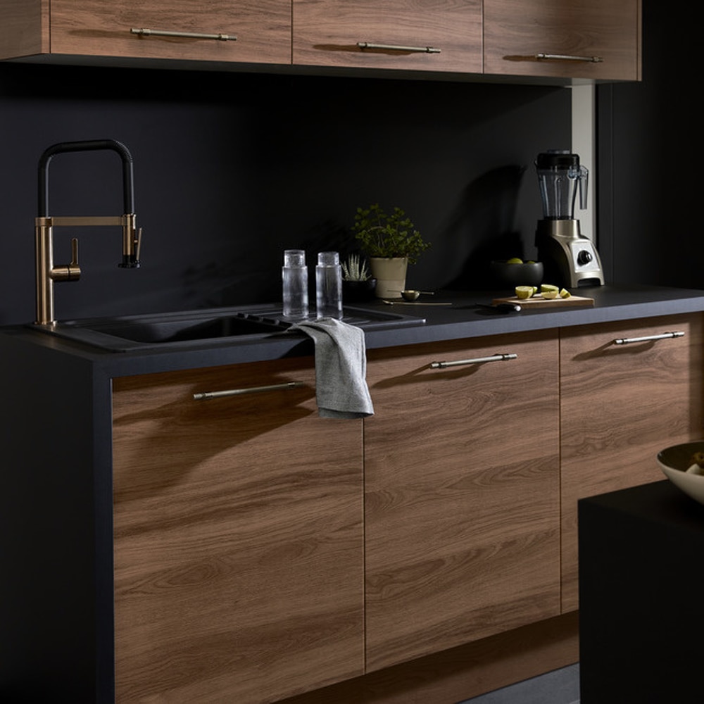 Front usa cu 3 sertare GOODHOME Chia, PAL, 79.7 x 71.5 x 1.8 cm, maro
