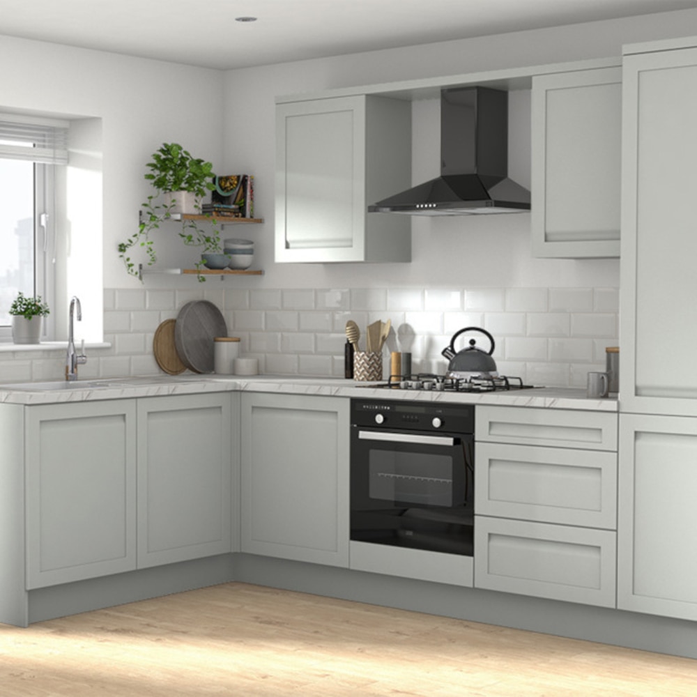 Front usa 4 sertare GOODHOME Garcinia, MDF, 39.7 x 71.5 x 2 cm, gri