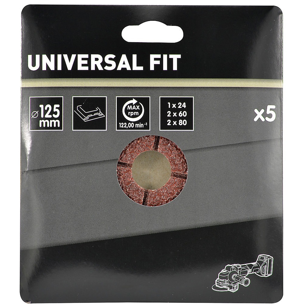 Set disc pentru polizor UNIVERSAL FIT, 125mm, 5 buc