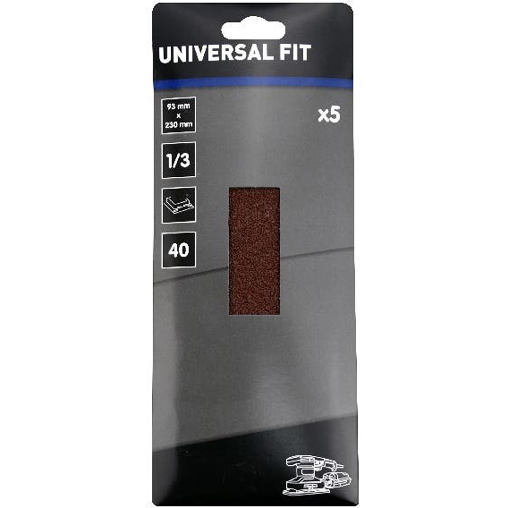 Set 5 foi abrazive UNIVERSAL FIT, 230 x 93 mm, P40