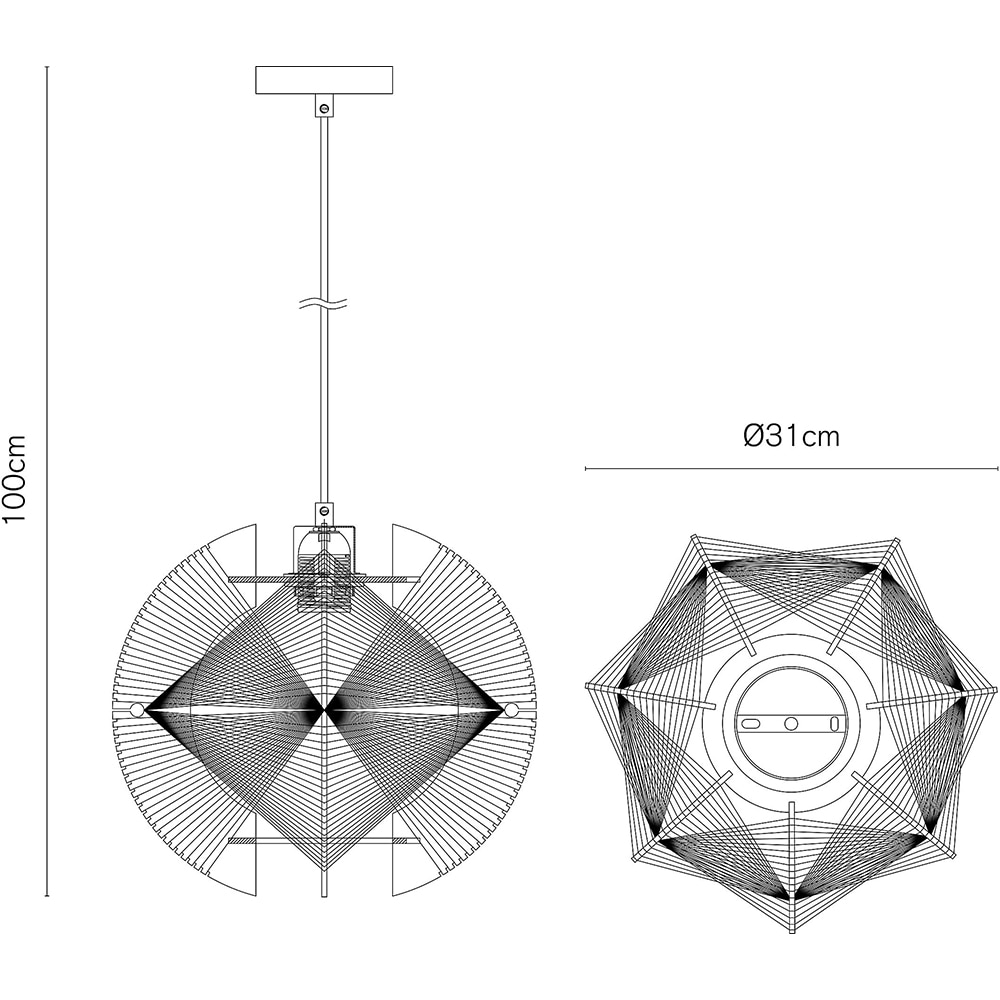 Pendul GOODHOME Bastberg, E27, 42W, transparent