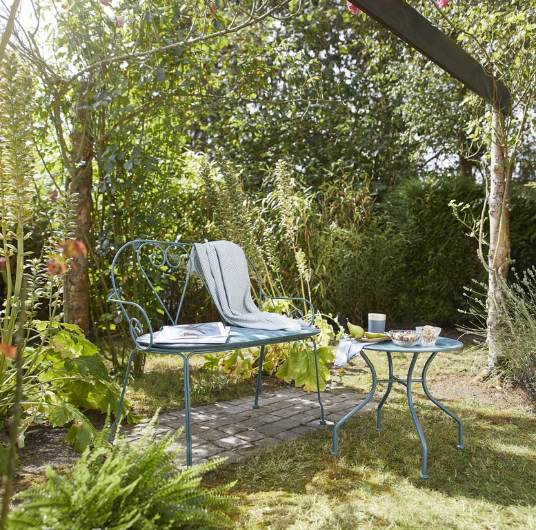 Masa de cafea, otel, verde, rotunda, 2 persoane, 50 x 46 cm • GoodHome vernon