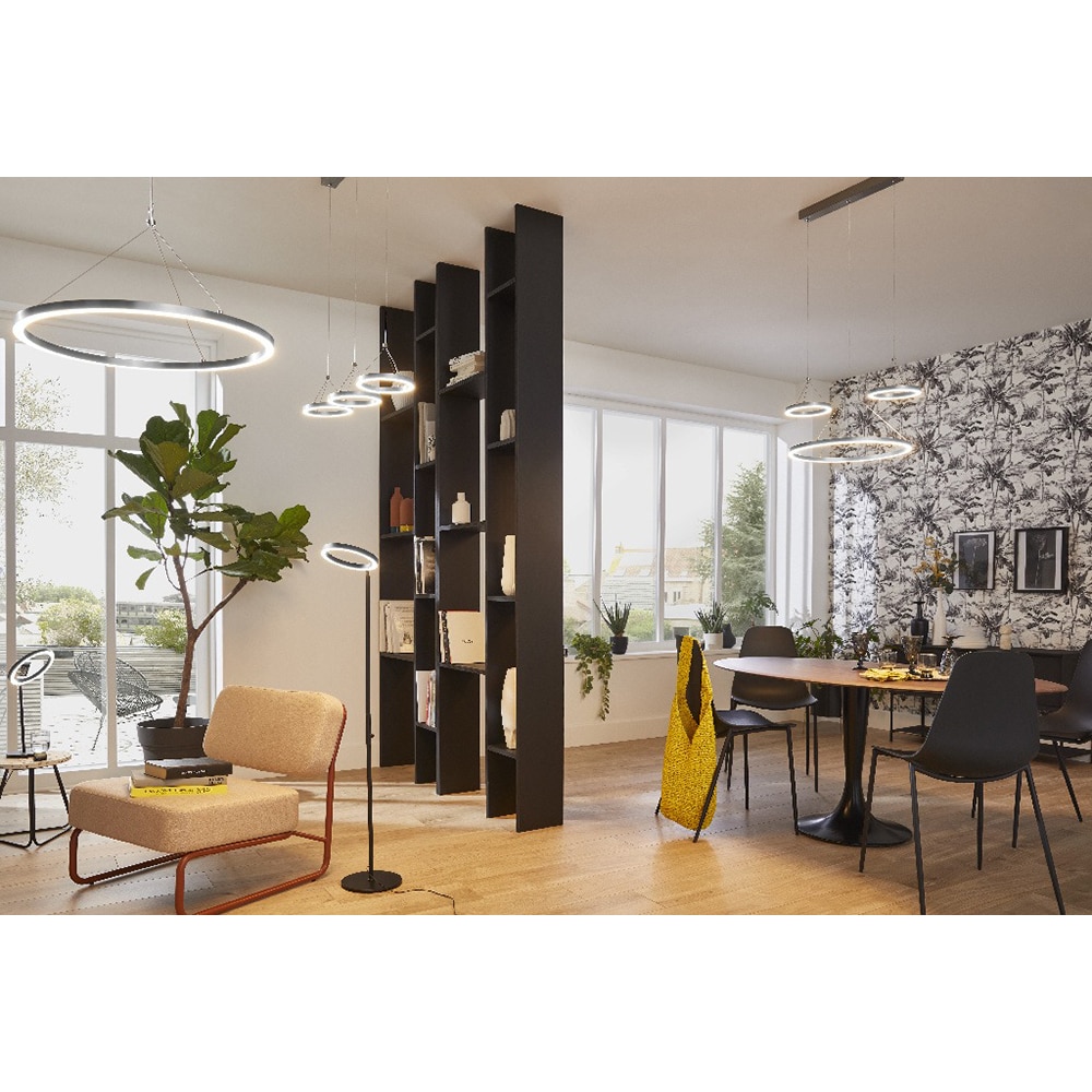 Pendul cu 3 lampi LED integrate GOODHOME Taphao, 36W, 3000K, IP20, negru