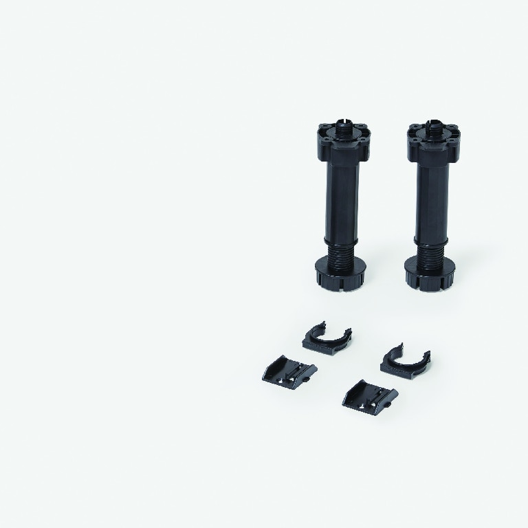 Picioare mobila bucatarie GOODHOME, plastic, 4.8 x 19.5 cm, 2 bucati, negru