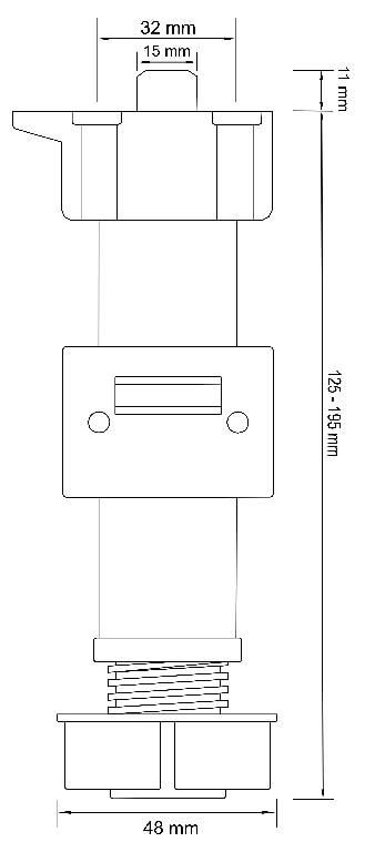 Picioare mobila bucatarie GOODHOME, plastic, 4.8 x 19.5 cm, 2 bucati, negru