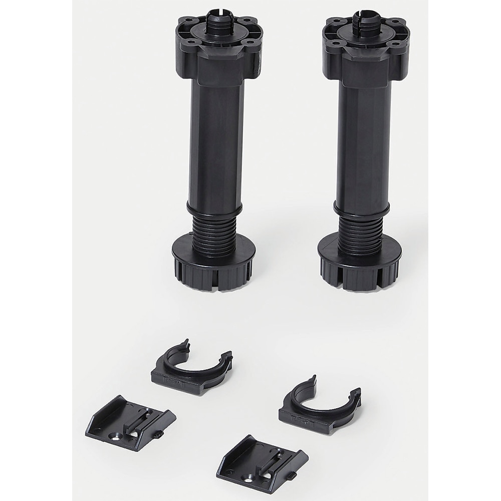 Picioare mobila bucatarie GOODHOME, plastic, 4.8 x 19.5 cm, 2 bucati, negru