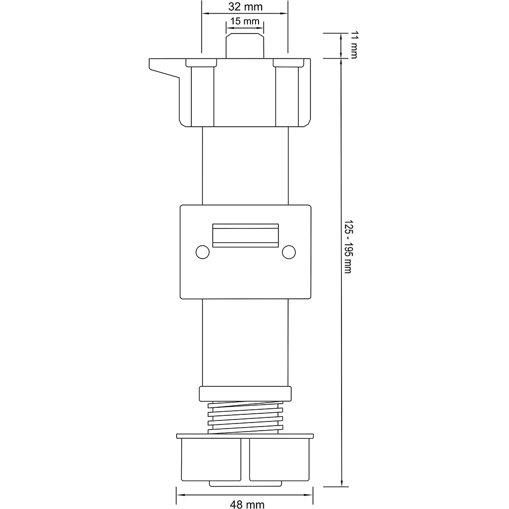 Picioare mobila bucatarie GOODHOME, plastic, 4.8 x 19.5 cm, 2 bucati, negru